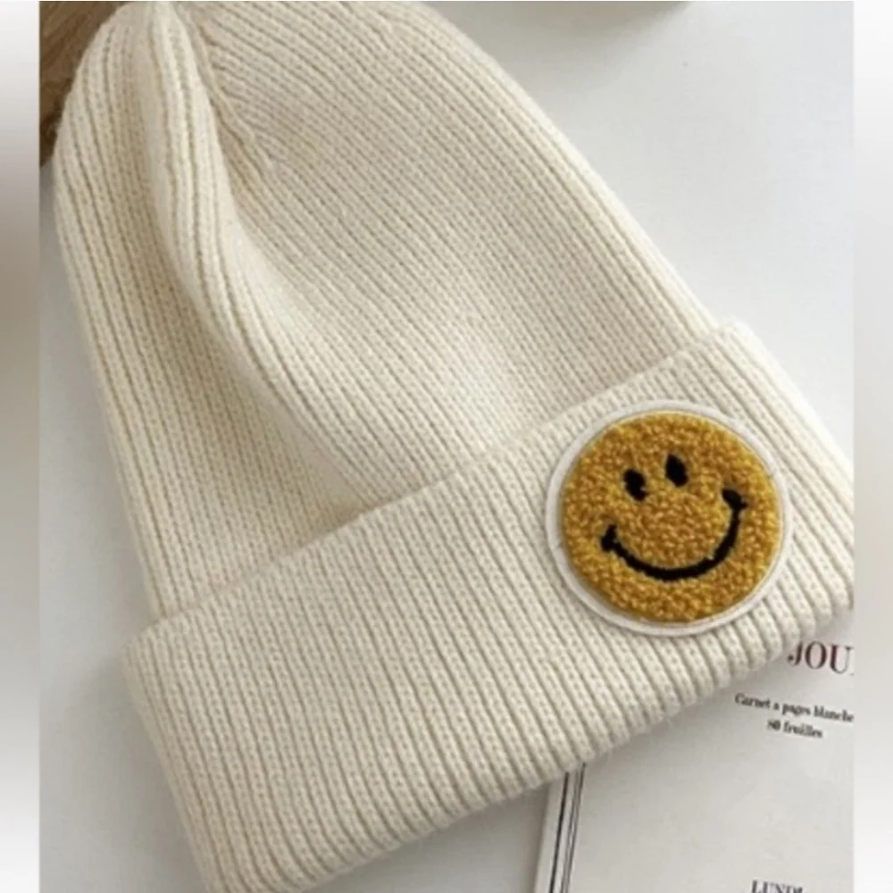 SMILEY BEANIE HAT.  NEW.   ASSORTED COLORS. - Picture 3 of 8